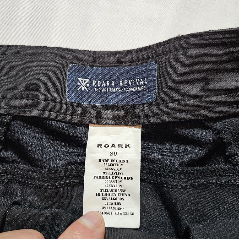 Roark Layover 2.0 Travel Shorts Black Drawstring Size 30 (Fits 32) - Picture 3 of 7